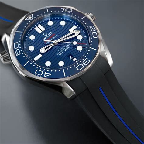 rubber strap for omega seamaster 300|omega seamaster 300 silicone strap.